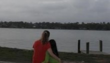 mom and daughter hugging, mom and girl sitting by lake, adoption, support, love